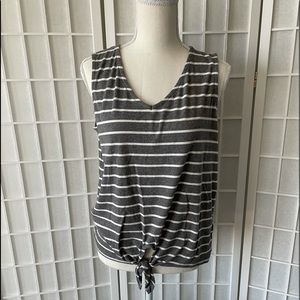 Grey and white striped tank